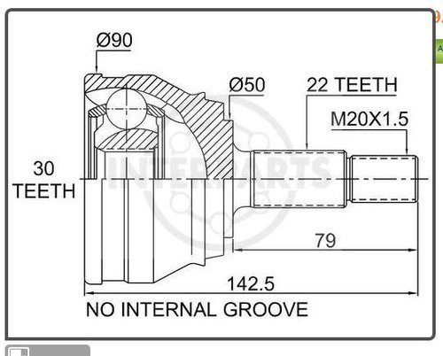 Cv shop joint dimensions